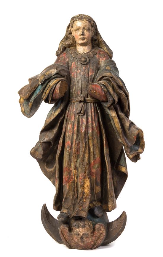 Appraisal: Sale Lot A Continental Cream Painted Religious Figure depicting the