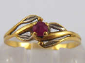 Appraisal: A French hallmarked carat gold ruby ring size L gms