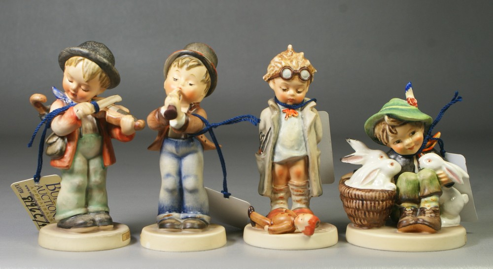 Appraisal: Hummel figurines Little Fiddler Hum slight crazing Playmates Hum minor