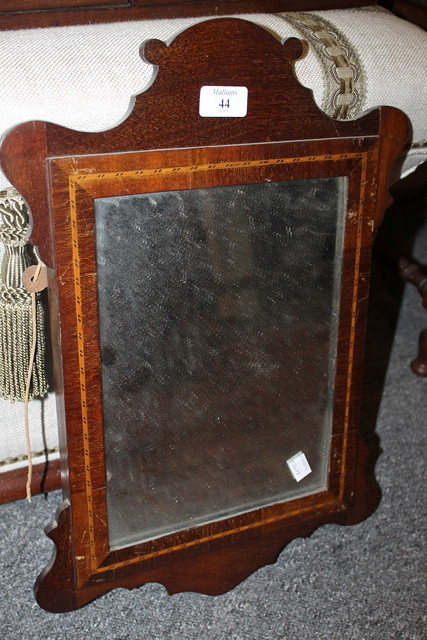 Appraisal: A TH CENTURY MAHOGANY FRAMED SMALL FRET WALL MIRROR with