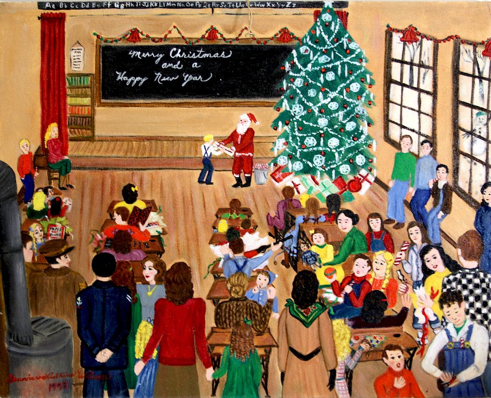 Appraisal: Outsider Art Genevieve Adkins Wilson Merry Christmas and a Happy