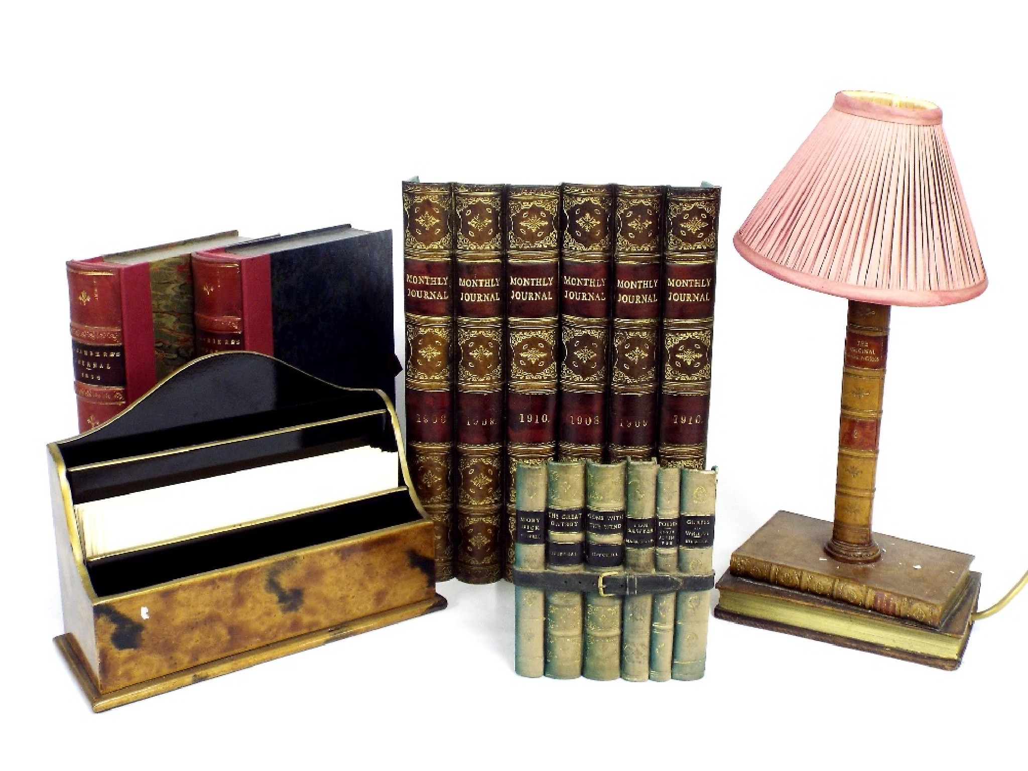 Appraisal: Decorative items - to include table lamp bound by book