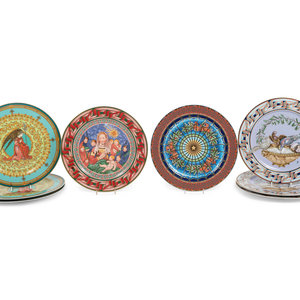 Appraisal: Eight Versace Porcelain Christmas Chargers Manufactured by Rosenthal Circa s