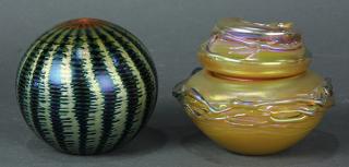 Appraisal: Lot of Lundberg Studios art glass group Lot of Lundberg