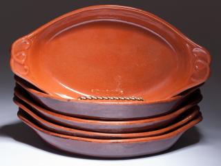 Appraisal: Vulcania Pottery Baking Dishes Au Gratin Set Vintage terra cotta