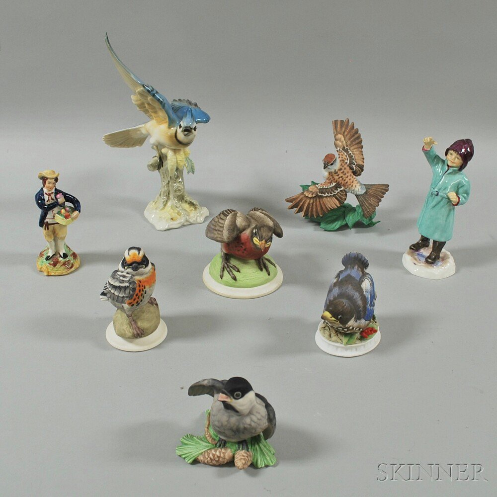 Appraisal: Eight Porcelain Figures six birds by Hutschenreuther Boehm Lenox and