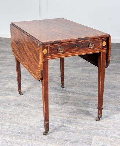 Appraisal: English Mahogany Adam Pembroke Table English mahogany Adam Pembroke table