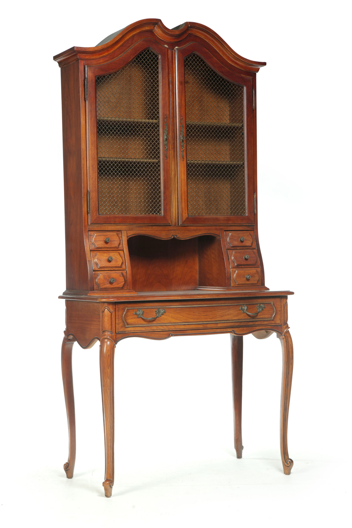 Appraisal: FRENCH-STYLE THOMASVILLE DESK WITH BOOKCASE TOP American nd half- th