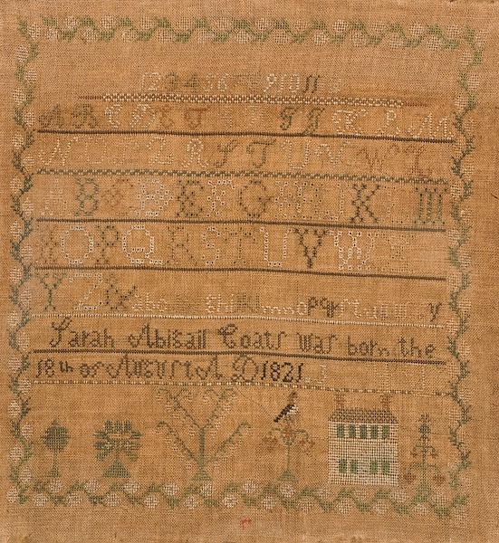 Appraisal: NEW YORK SAMPLER BY SARAH ABIGAIL COATS silk on linen