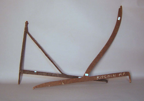 Appraisal: Two iron fireplace cranes th c