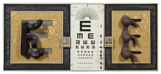 Appraisal: Dave Richards American th century Eye Chart mixed media x