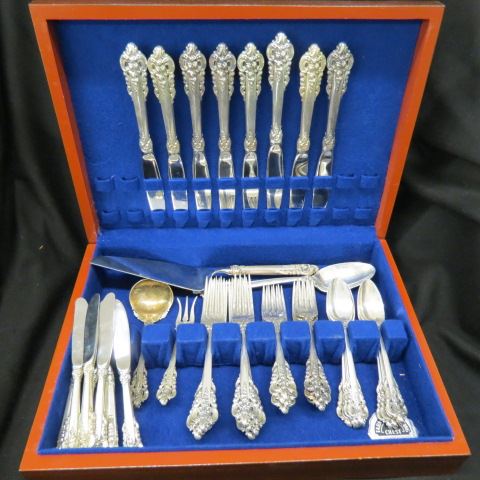 Appraisal: pc Wallace Grand Baroque SterlingFlatware Service for with servers excellent