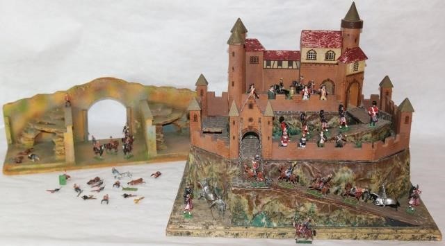 Appraisal: TH CENTURY TOY MODEL CASTLE UNDER SIEGE MADETO LOOK MEDIEVAL