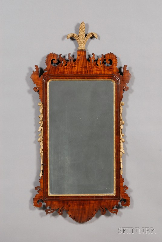 Appraisal: Chippendale Mahogany and Parcel-gilt Mirror probably England last half th