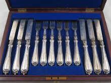 Appraisal: A set of six silver dessert knives and forks hallmarked