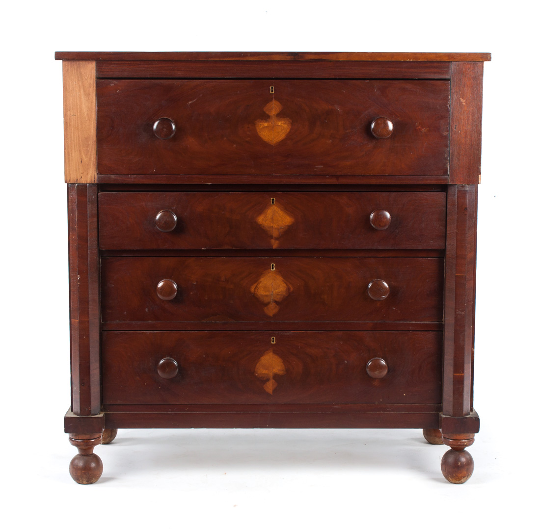 Appraisal: Baltimore Classical mahogany chest of drawers circa four drawers and