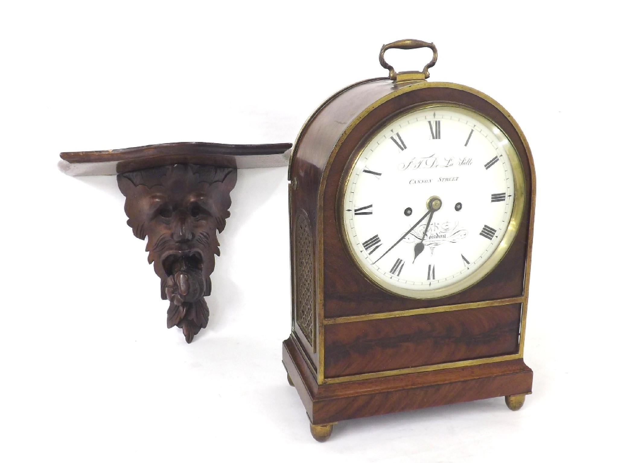 Appraisal: English mahogany double fusee bracket clock the white dial restored