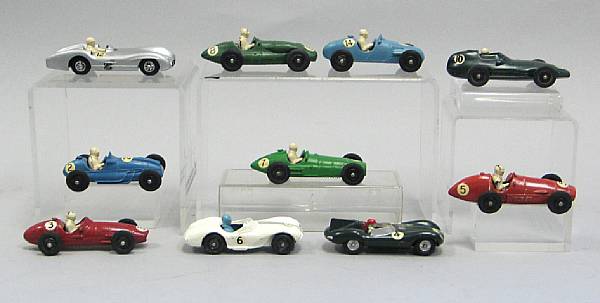 Appraisal: Crescent Racing Cars Die-cast English cars including Formula numbered metal