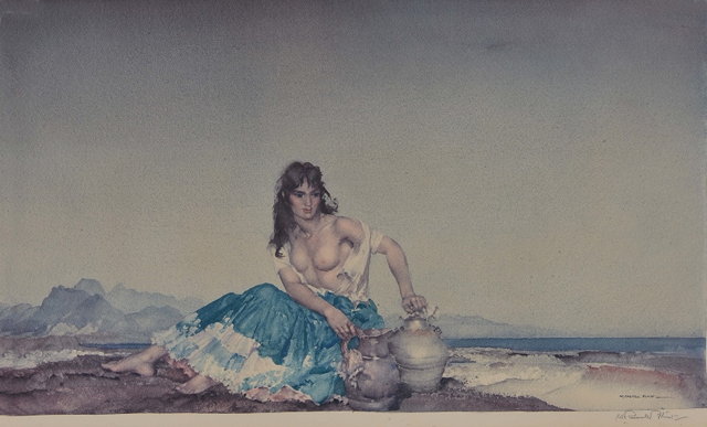 Appraisal: AFTER SIR WILLIAM RUSSELL FLINT'Sara' colour print signed in pencil