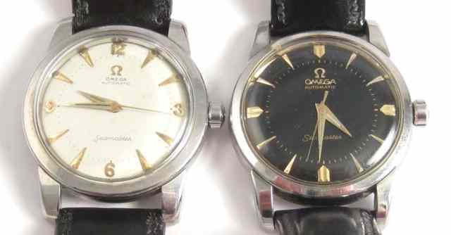 Appraisal: TWO MEN'S VINTAGE OMEGA AUTOMATIC SEAMASTER WRISTWATCHES champagne dial version