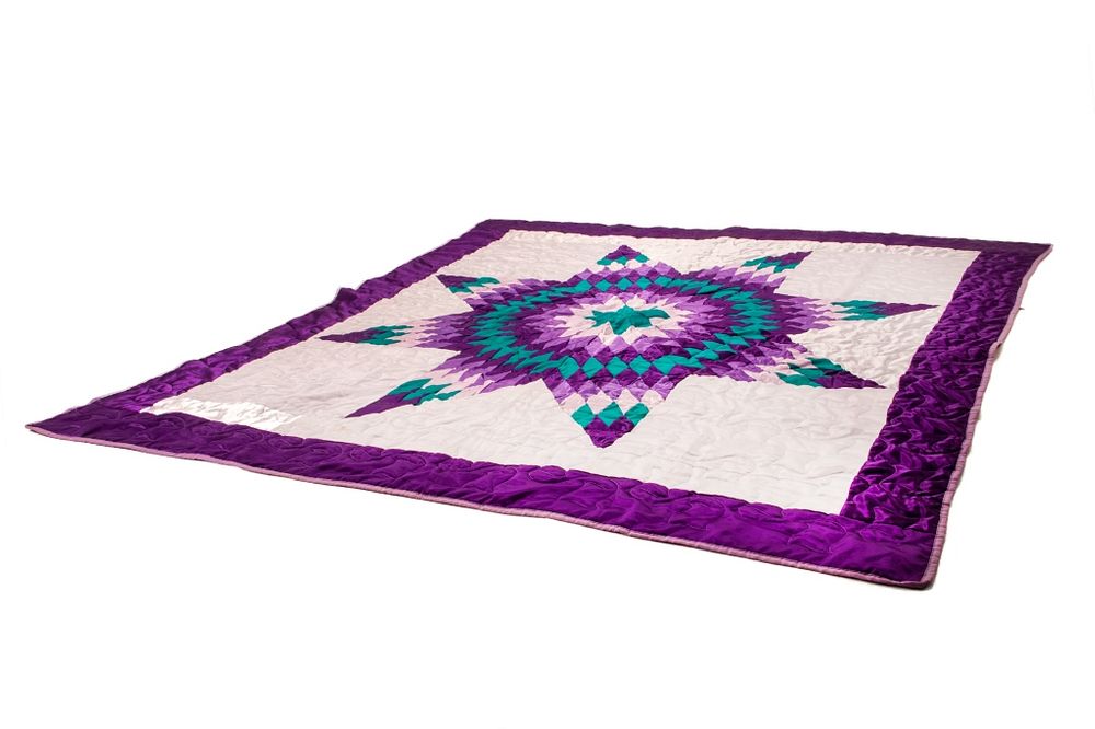 Appraisal: North Dakota Mandan Hidatsa Satin Star Quilt Featured in this