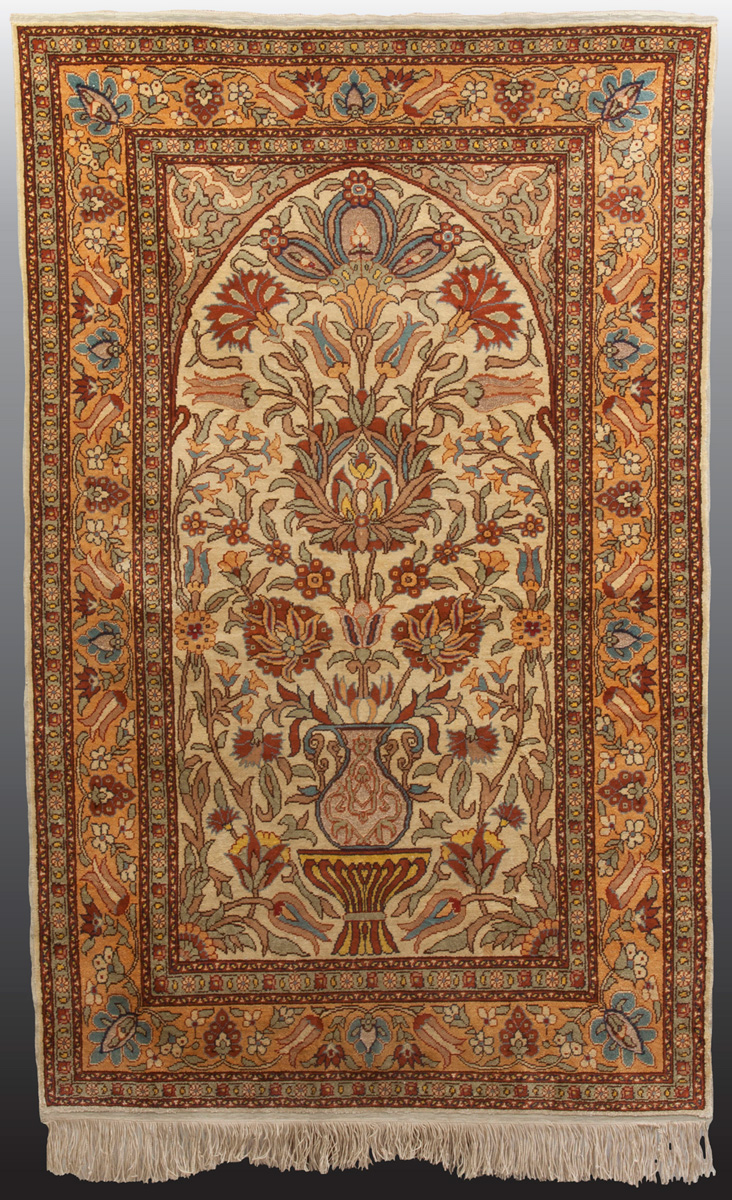 Appraisal: Persian Silk Prayer Rug