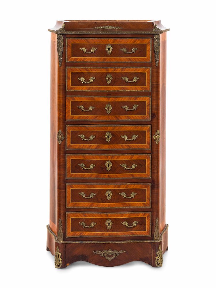 Appraisal: A Napoleon III Style Gilt Metal Mounted Kingwood Marble-Top Secretaire