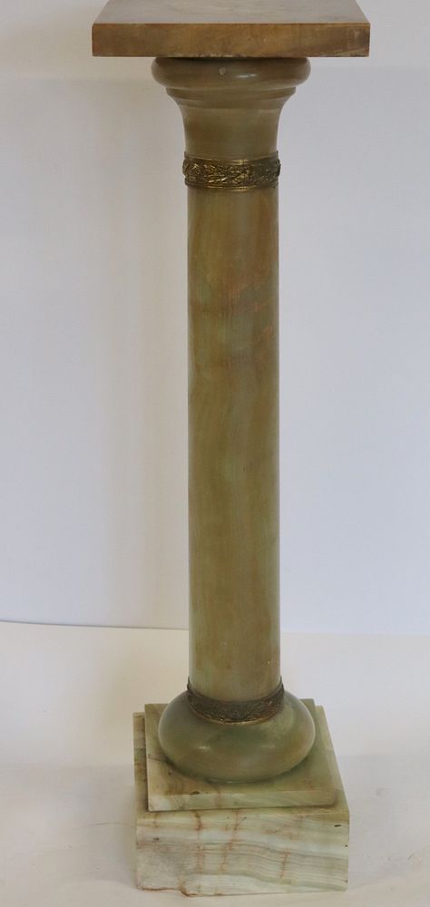 Appraisal: Antique Bronze Mounted Alabaster Pedestal From a Long Island estate