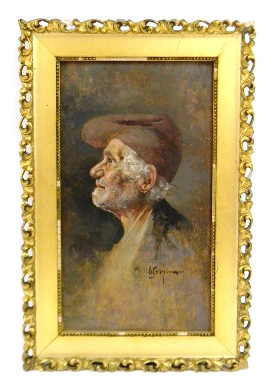 Appraisal: Arturo Stagliano Italian - oil on board depicting bust portrait