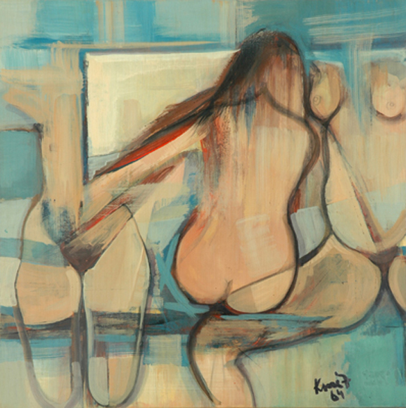 Appraisal: Michael Kmit - Nude oil on board signed and dated