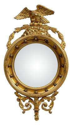 Appraisal: Federal style girandole mirror carved and gilt wood and cast