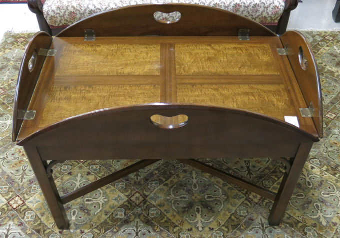 Appraisal: BUTLER'S CHIPPENDALE STYLE TRAY-TOP COFFEE TABLE Kittinger Furniture Co Buffalo