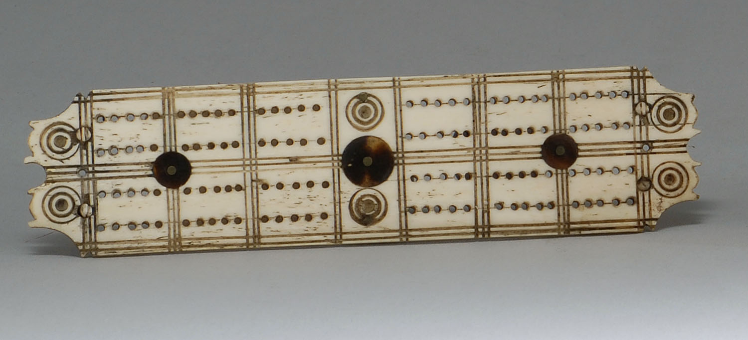 Appraisal: PRISONER-OF-WAR BONE CRIBBAGE BOARD Early th CenturyNot available for international