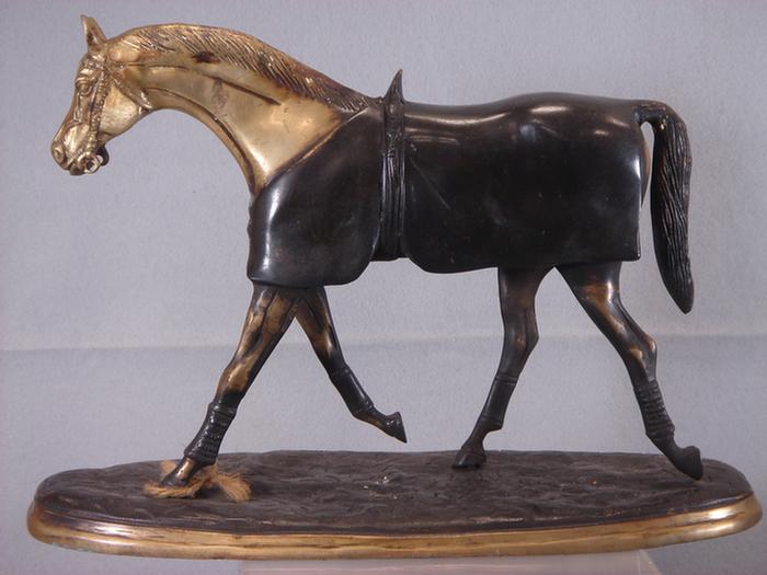 Appraisal: Brass horse sculpture unsigned l h Estimate -