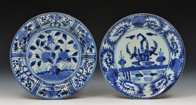 Appraisal: Two Japanese Arita blue and white plates th Centurythe first