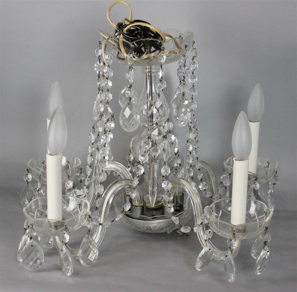 Appraisal: CRYSTAL CHANDELIER WITH CRYSTAL SWAGS AND DROPS from a vintage