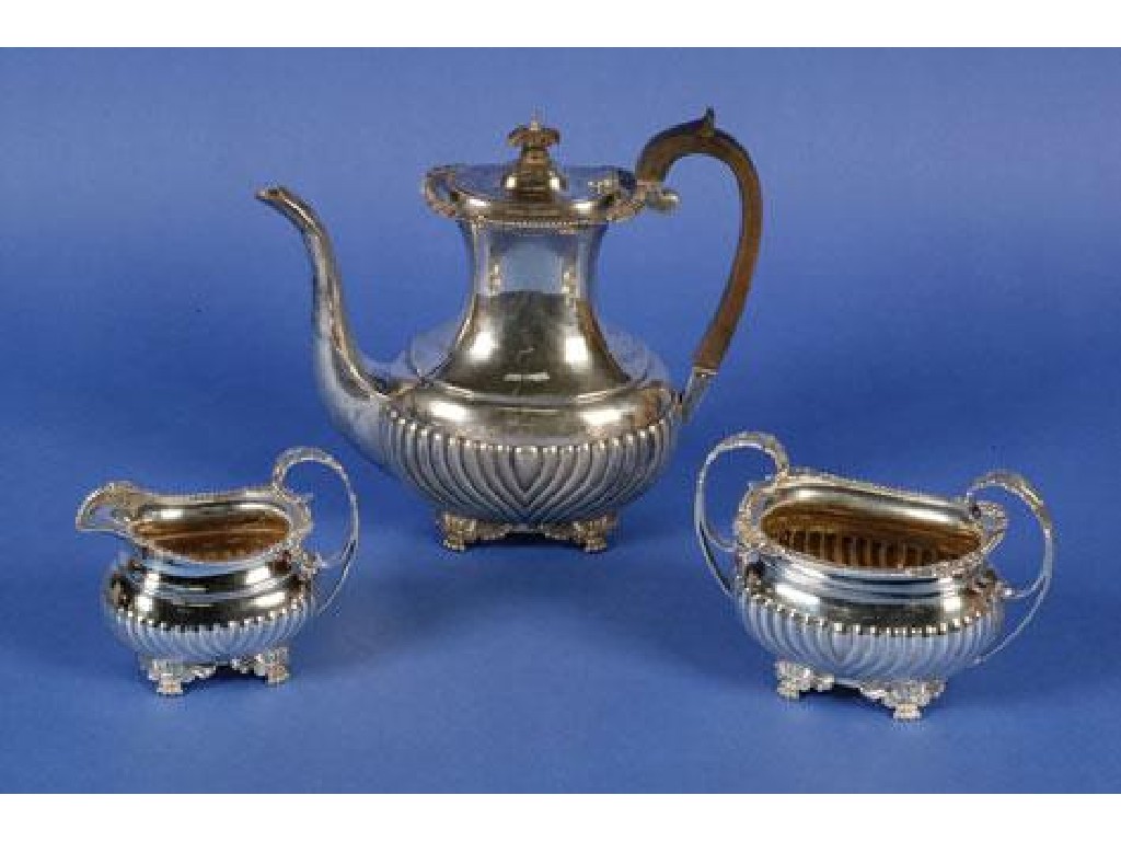 Appraisal: A PART EDWARDIAN TEA COFFEE SERVICE comprising hot water pot