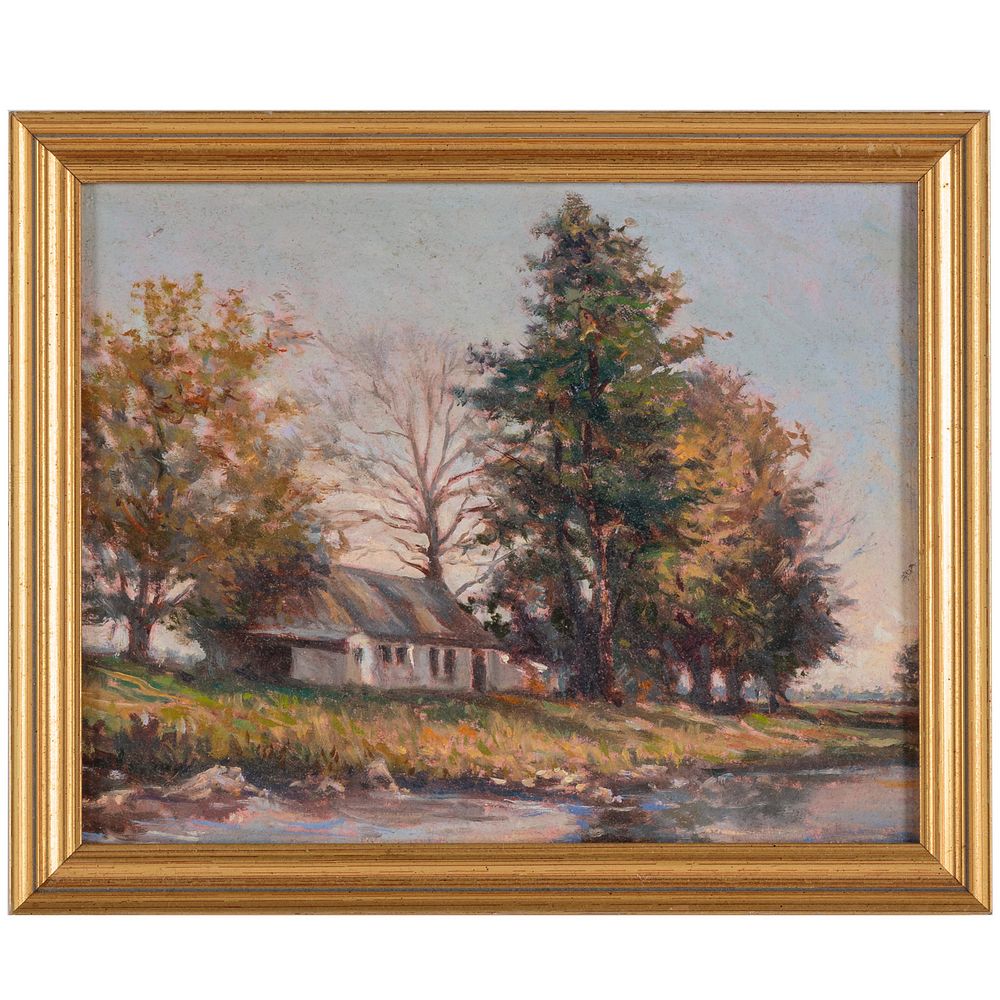 Appraisal: Nathaniel K Gibbs House Between the Trees oil American -