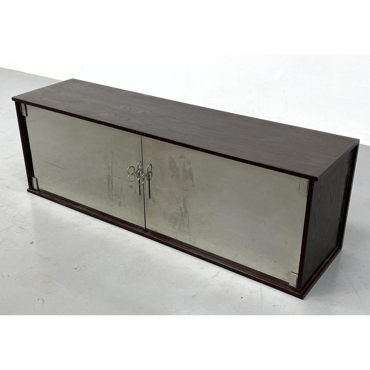 Appraisal: Vittorio Introini 's wall mounted credenza cabinet wood with Stainless