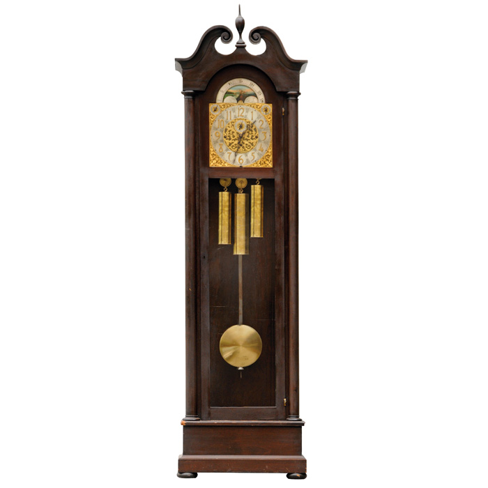 Appraisal: Colonial grandfather clock w x d x h