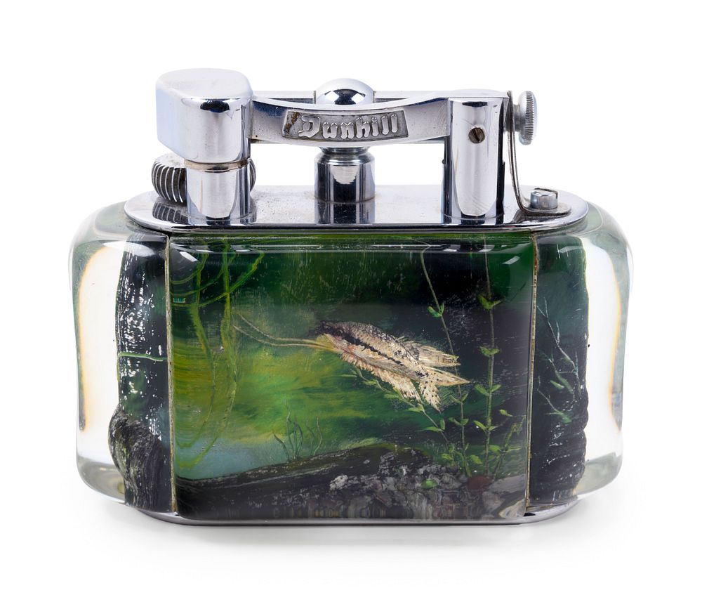 Appraisal: A Dunhill Aquarium Table Lighter A Dunhill Aquarium Table Lighter