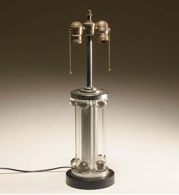 Appraisal: Machine Age Art Deco table lamp chrome with lucite sphere