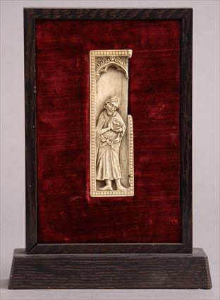 Appraisal: CONTINENTAL RELIEF-CARVED IVORY PLAQUETTE OF ST JOHN THE BAPTIST Rendered