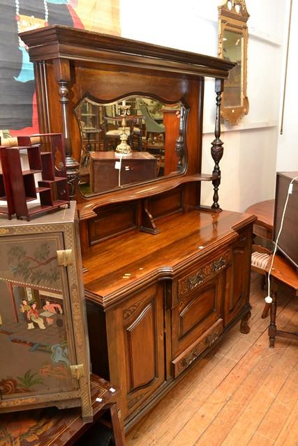 Appraisal: EDWARDIAN MIRROR BACK SIDEBOARD