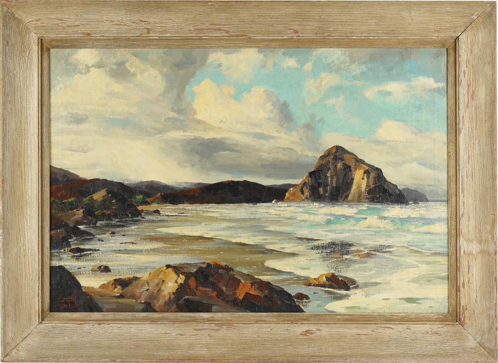 Appraisal: BENNETT S BRADBURY - MORRO BAYoil on canvas signed lower