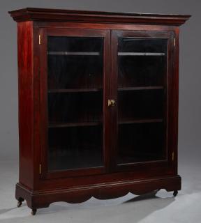 Appraisal: Southern American Carved Cypress Bookcase early Southern American Carved Cypress