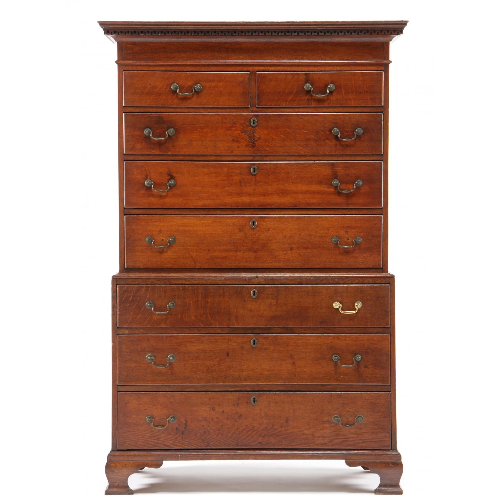 Appraisal: George III Chest on Chest circa oak oak and pine