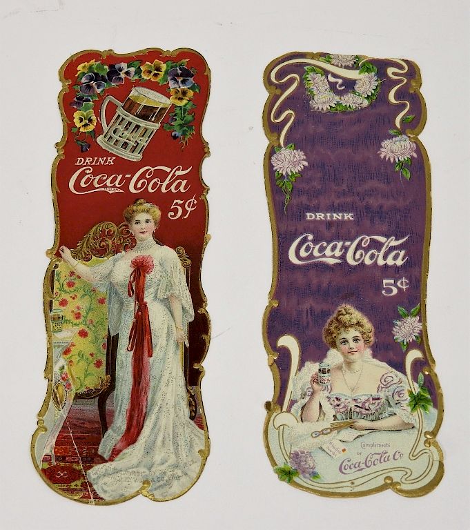 Appraisal: PC C Coca-Cola Cardboard Paper Bookmarks United States Circa Red