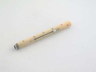 Appraisal: A Victorian mounted ivory propelling pencil with pique work inlaid