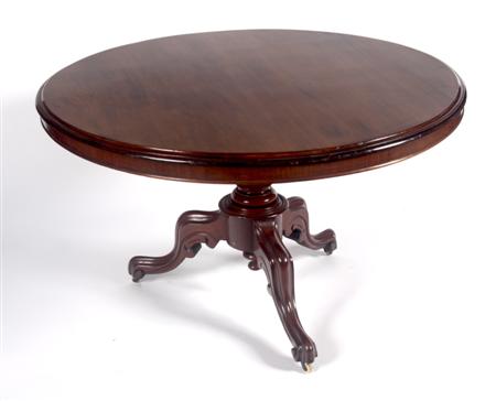 Appraisal: A Victorian mahogany breakfast table the moulded circular top raised